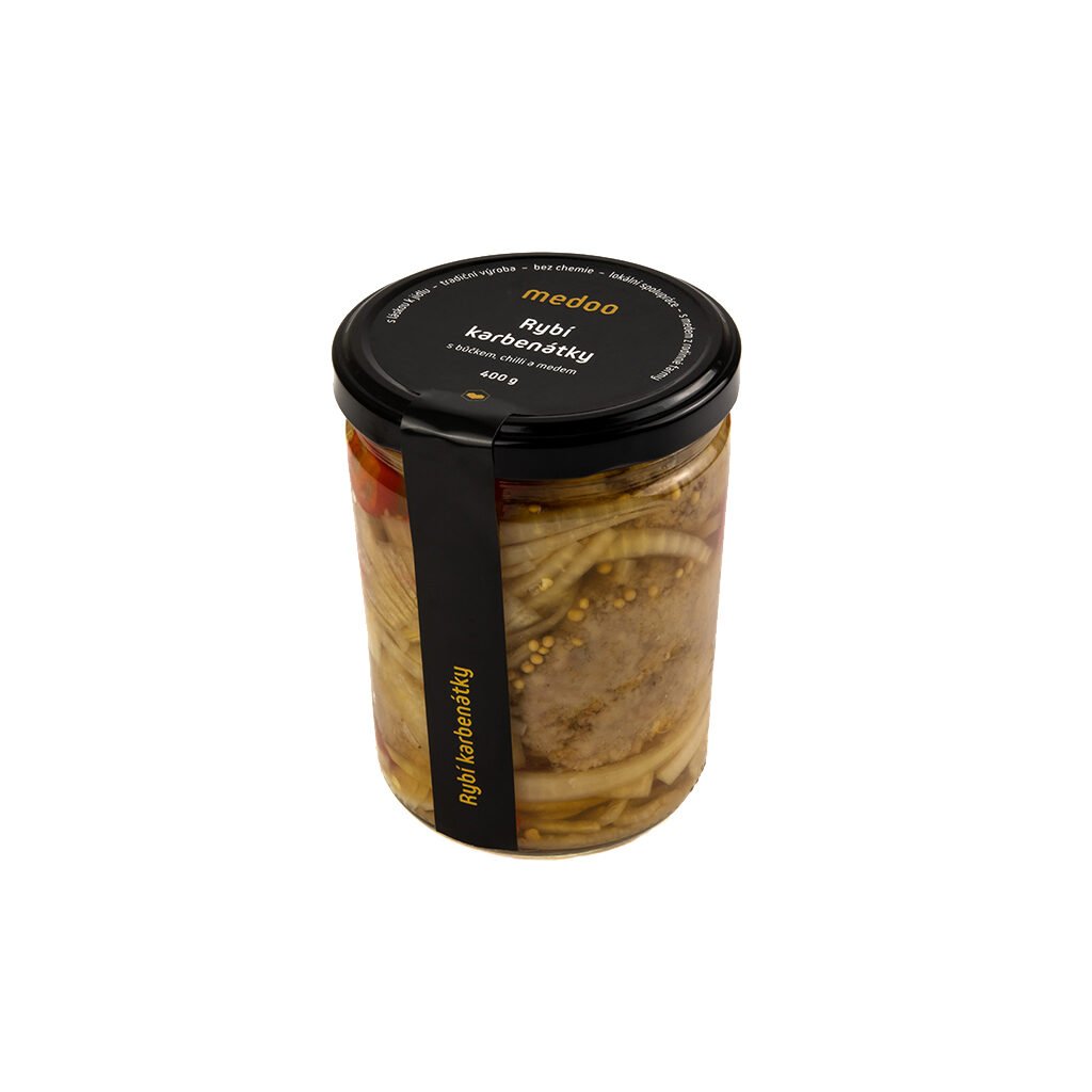 Rybí karbanátky s bůčkem, chilli a medem 400 g